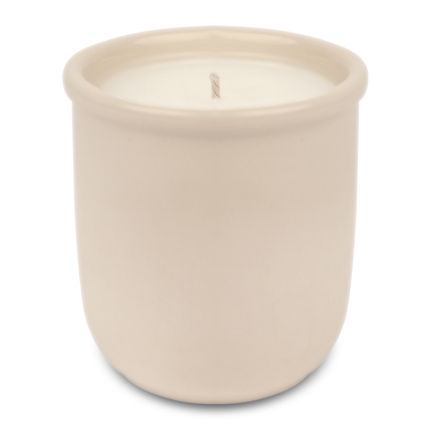 Casablanca mint tea scented candle in beige reusable ceramic mug