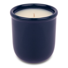 River Rose scented candle in reusable blue ceramic mug